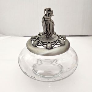 Vintage Glass & Metal Golfbag Trinket/Tee Holder